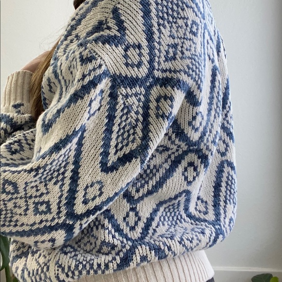 Vtg Knit Cotton Sweater - Picture 2 of 5